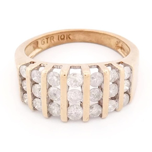 DIAMOND BAND REAL DIAMONDS 10K GOLD Size 6,7,8 - Picture 10 of 12